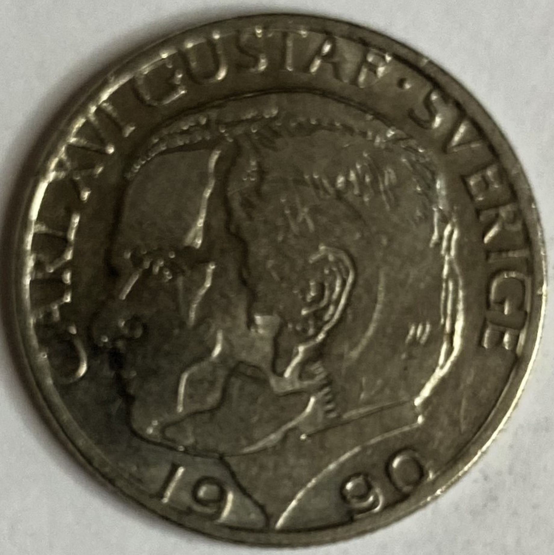 Иностранная монета 1 крона Швеция 1990 год