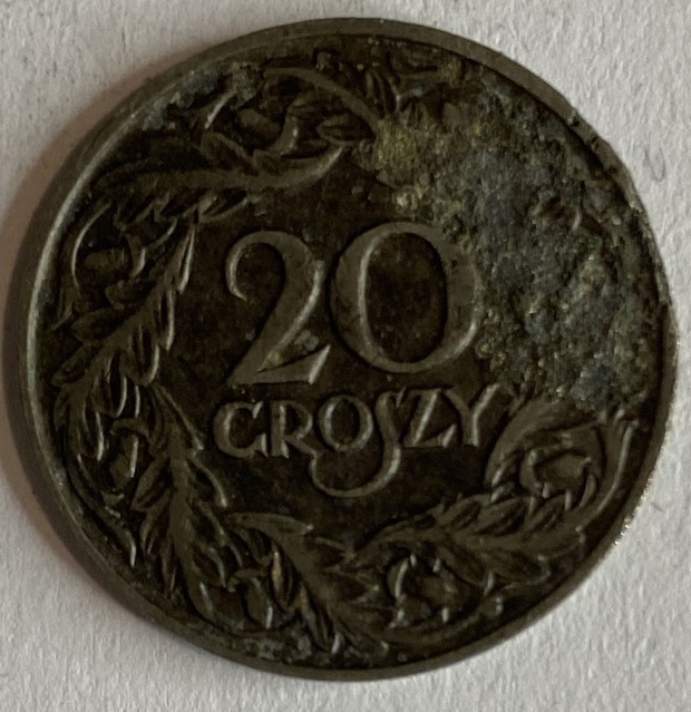 Иностранная монета 20 грошей 1923 год Польша