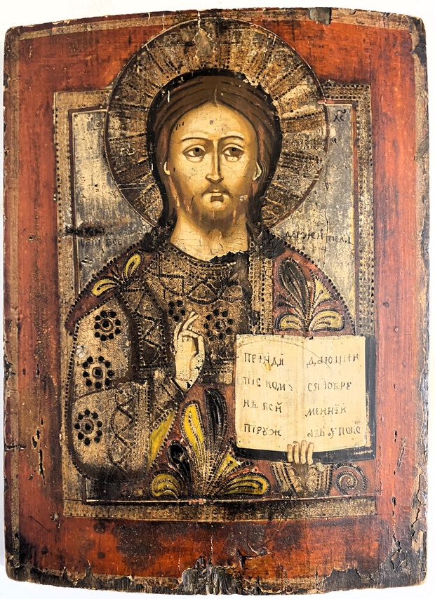 Икона Господь Вседержитель Холуй 19 век
