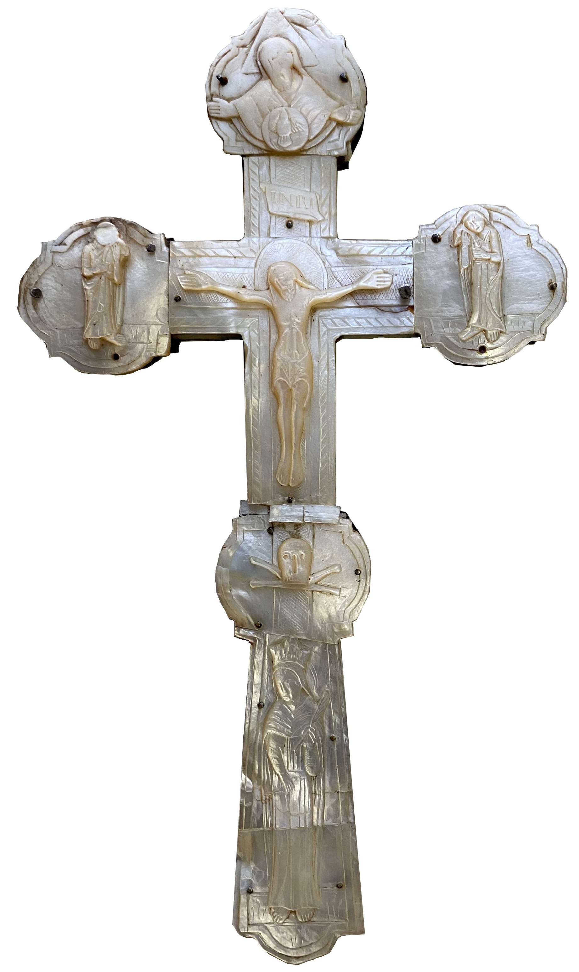 Антикварный старинный крест распятие Перламутр Иерусалим 19 век Реликвия Паломническая