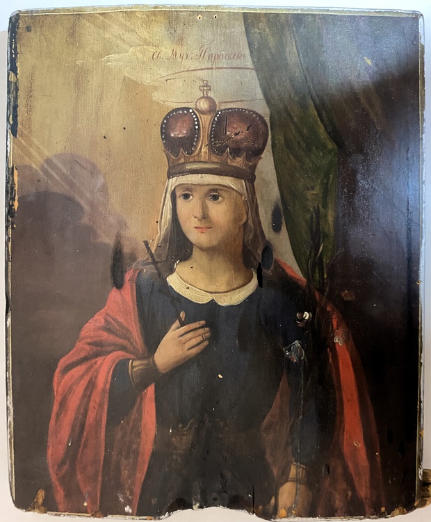 Старинная икона святая Параскева Пятница 19 век
