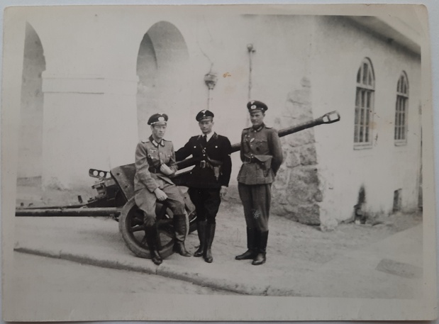 Фото рейх Вермахт Пушка SS офицеры Вермахта и СС Редкость !