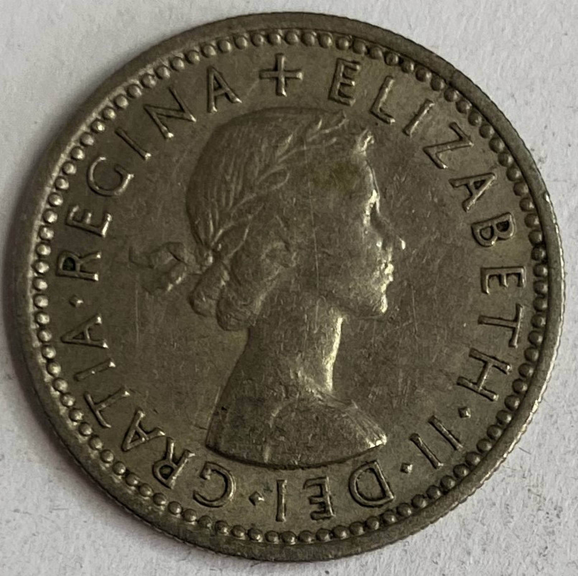 Иностранная монета 6 пенсов 1961 год Великобритания