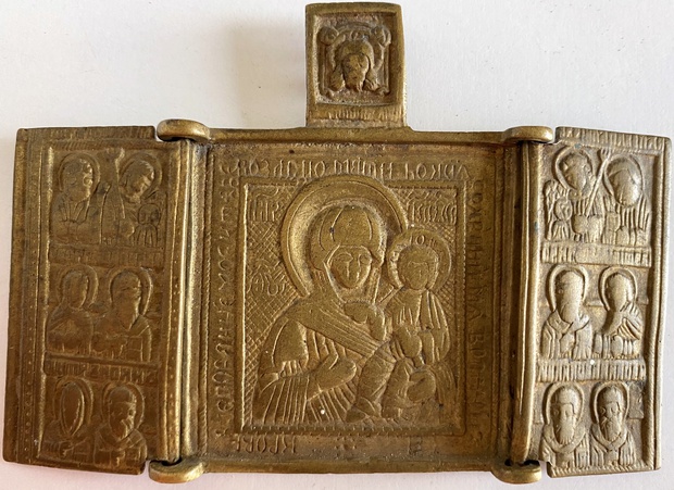 Складень трехстворчатый Богородица Смоленская 19 век