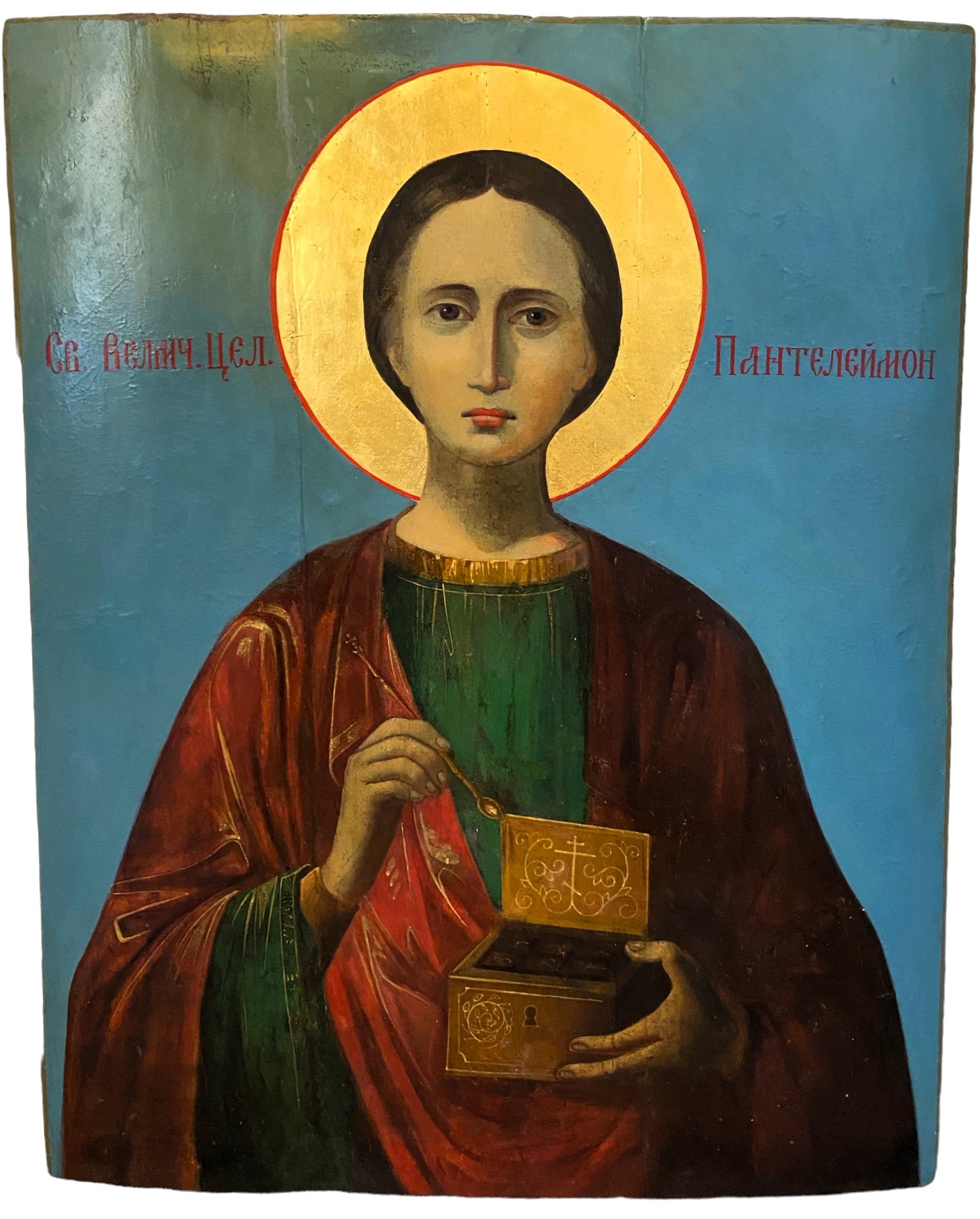 Икона Храмовая святой Пантелеймон целитель 19 век
