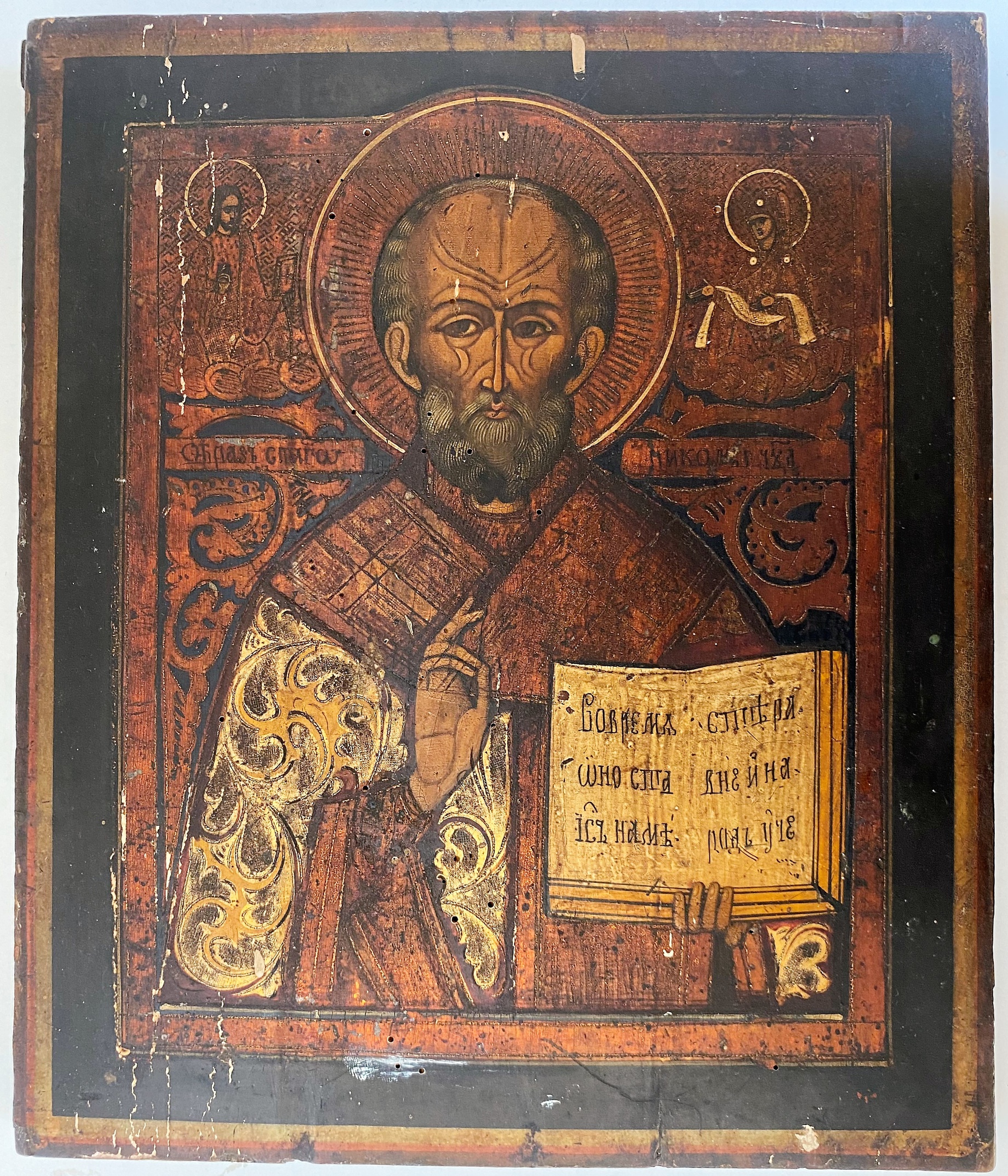 Икона Николай чудотворец классический холуй 19 век