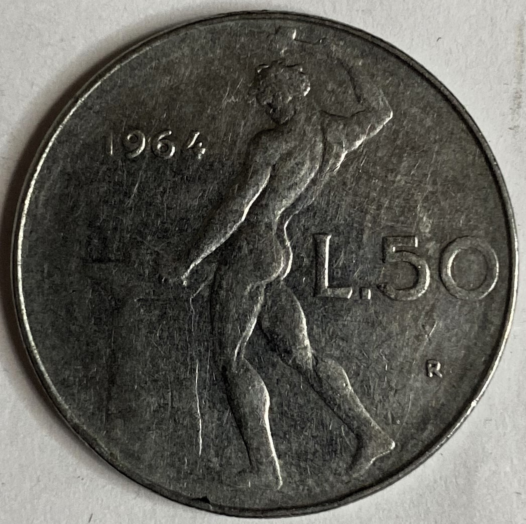 Иностранная монета 50 Лира 1964 год Лира Италия
