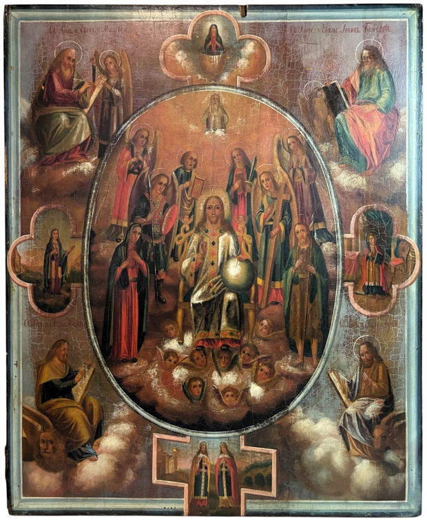 Икона целебная форматная целебник 19 век