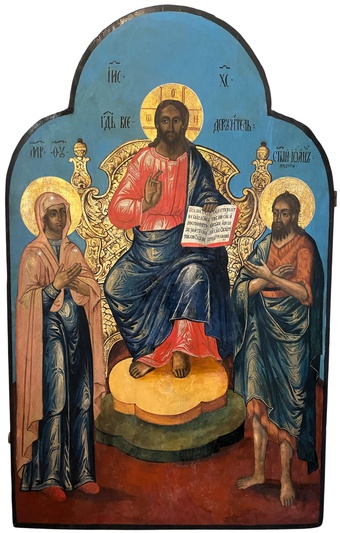 Икона Храмовая Деисус Верхнее Поволжье Ярославль середина 19 век Экспертиза