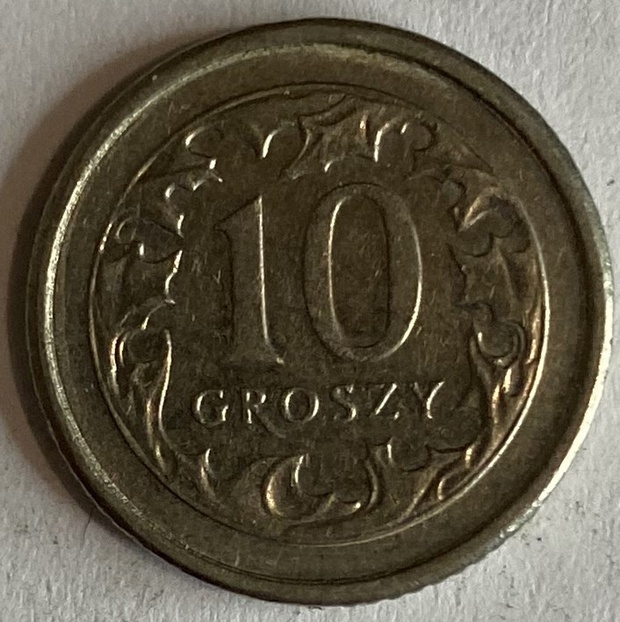 Иностранная монета 10 грошей 1998 год Польша