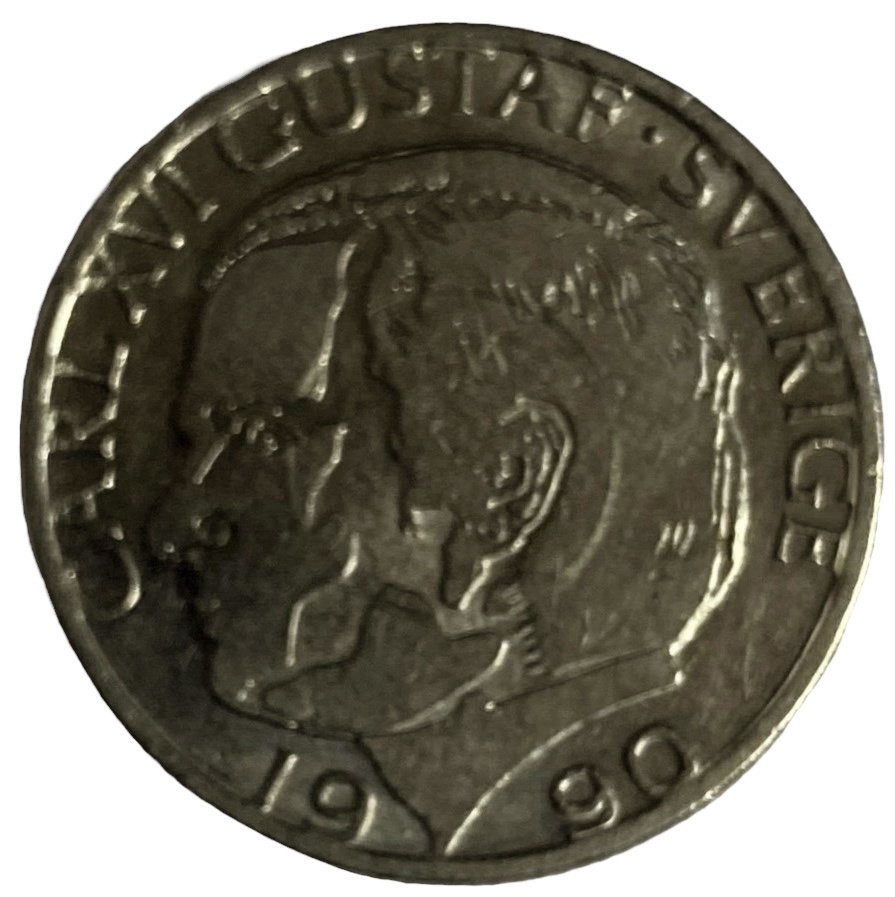 Иностранная монета 1 крона Швеция 1990 год