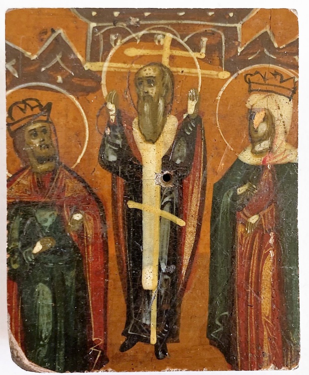 Икона Мини Воздвижение Честного и животворящего Креста Господня 19 век