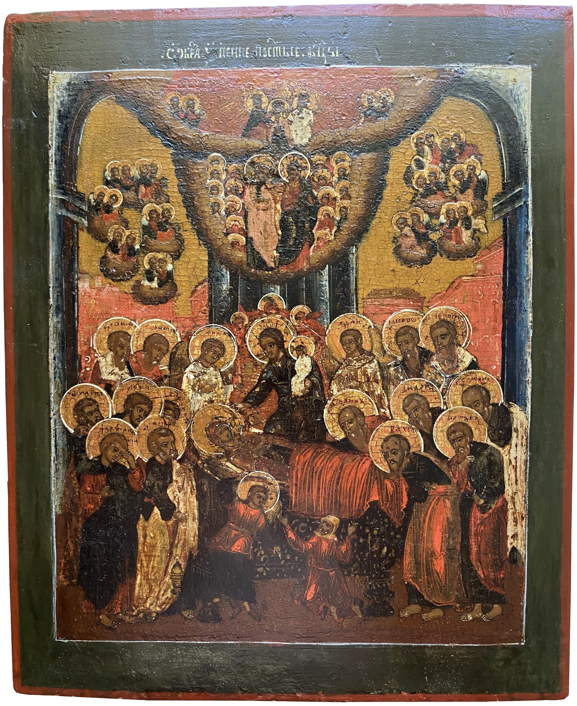 Антикварная Старинная икона Облачное Успение Пресвятой Богородицы 18 век