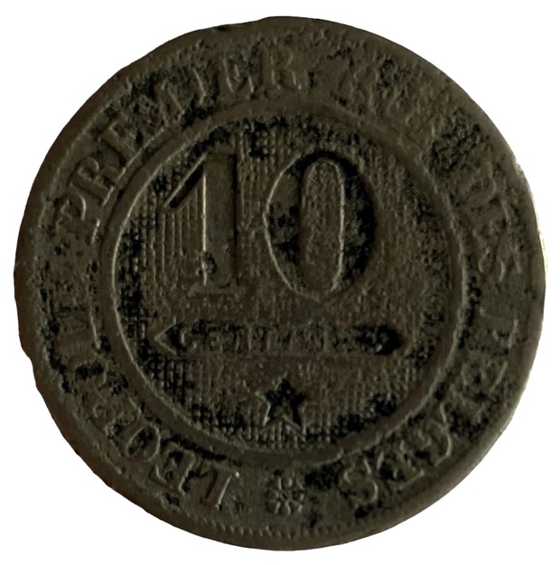 Иностранная монета Бельгия 10 сантимов 1862 год