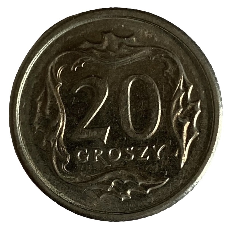 Иностранная монета Польша 20 грошей 1992 год