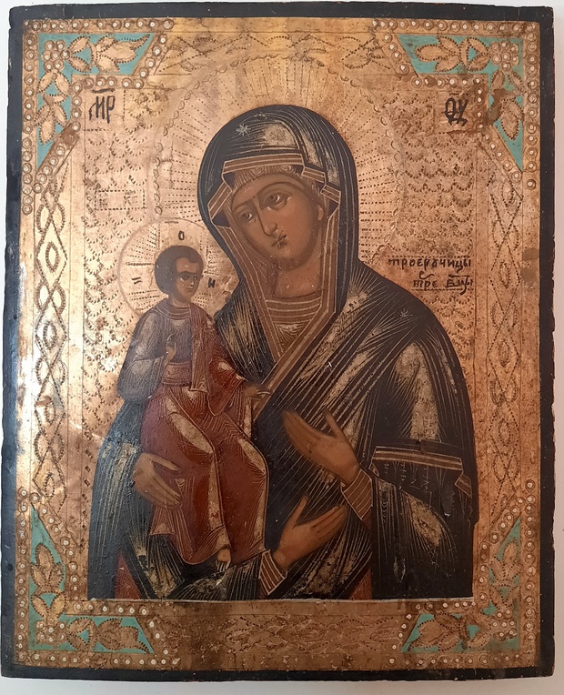 Икона Пресвятая Богородица Троеручица 19 век