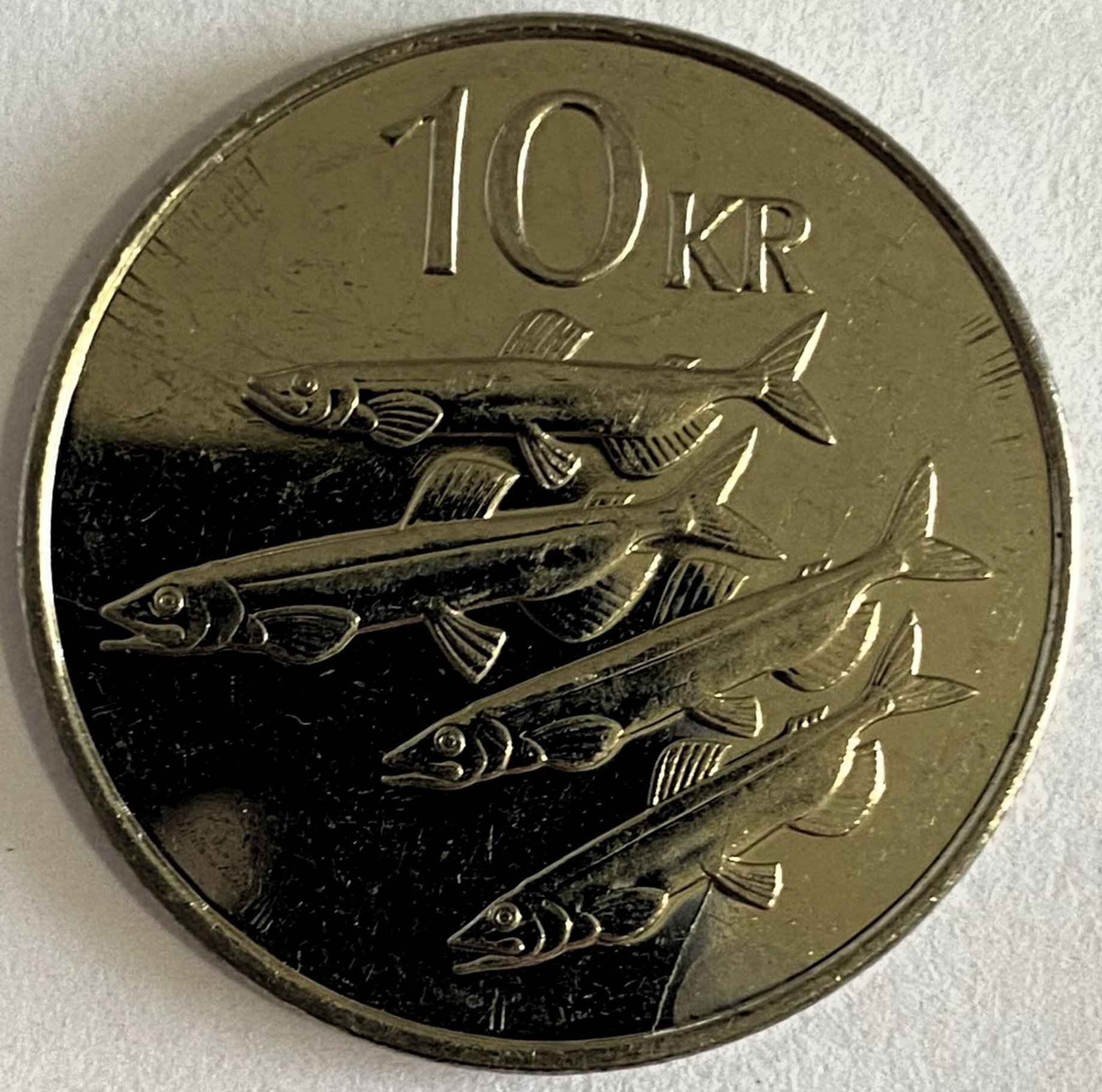 Иностранная монета 10 крон Исландия 2008 год