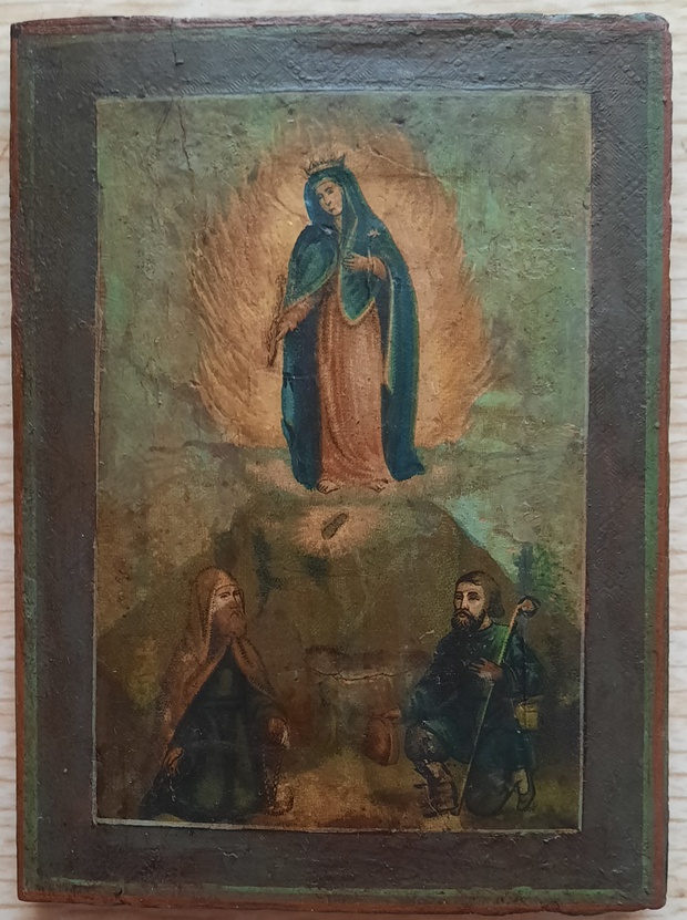 Антикварная Старинная икона Почаевская Пресвятая Богородица 19 век