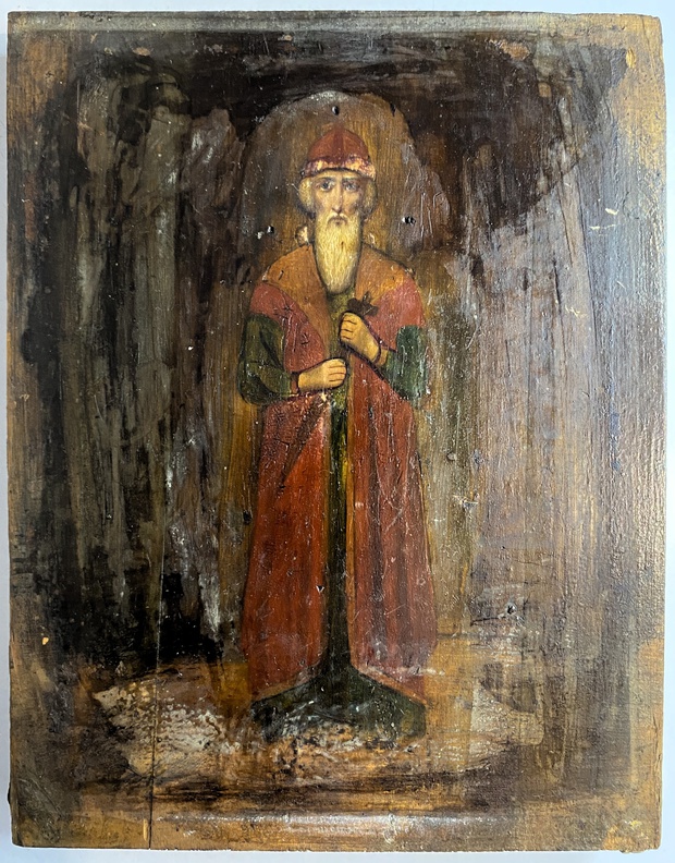Икона святой равноапостольный князь Владимир ростовой 19 век