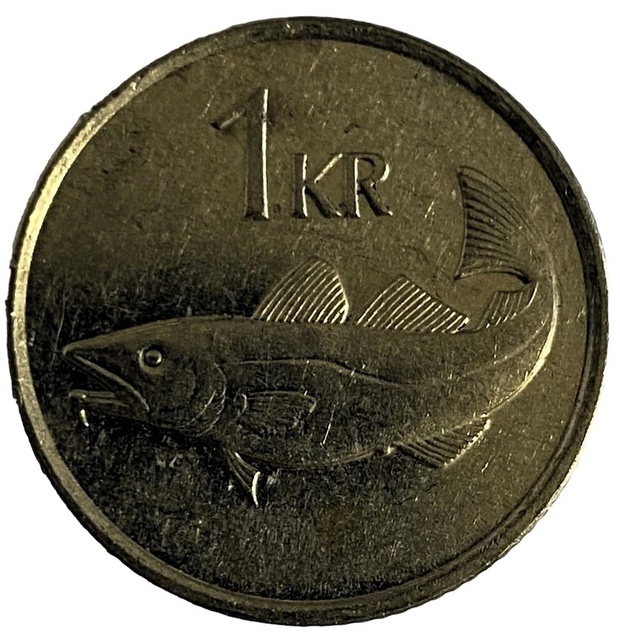Иностранная монета Исландия 1 крона 1992 год