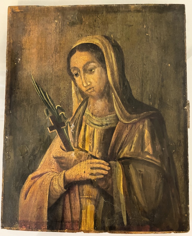 Старинная икона святая Екатерина 19 век