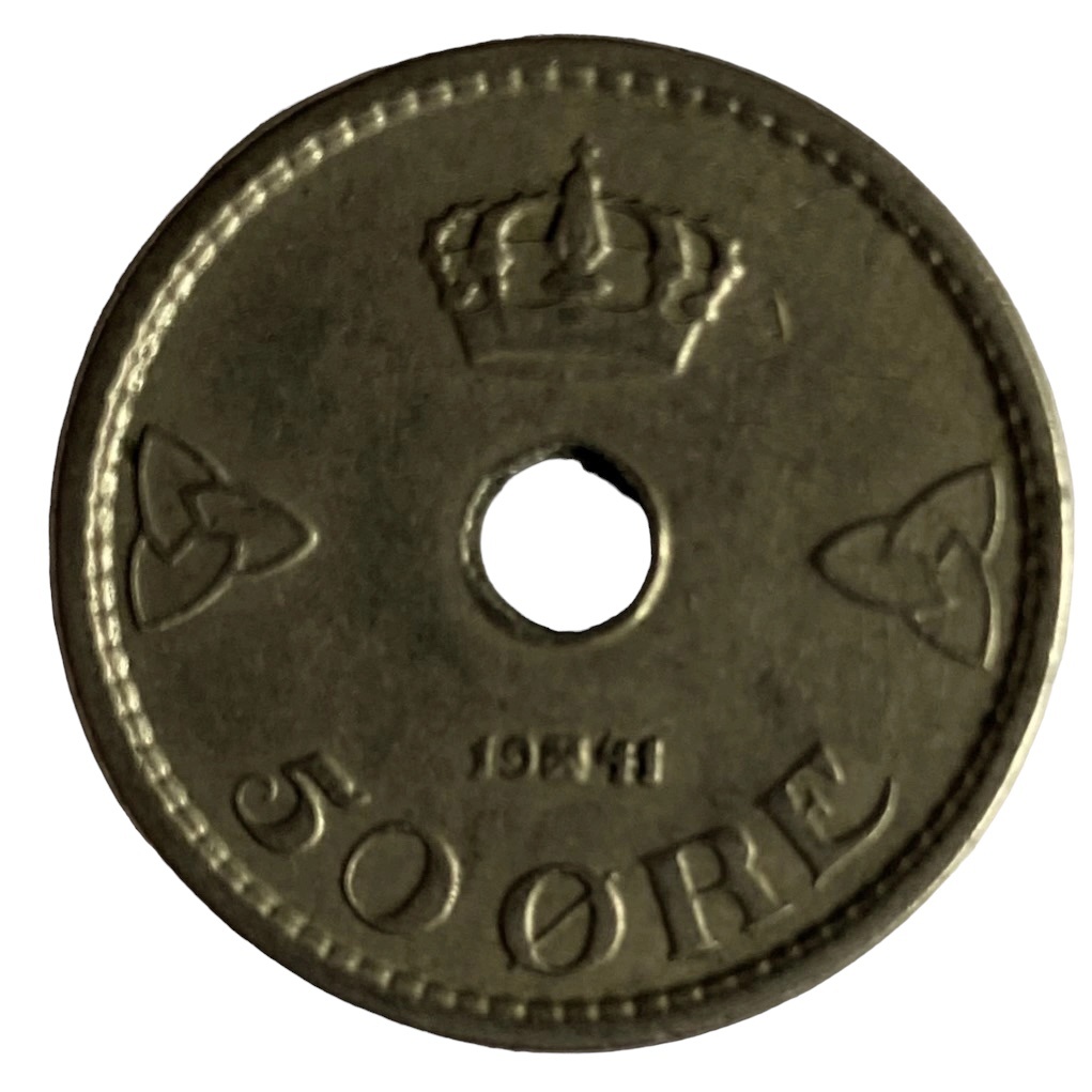 Иностранная монета 50 Оре 1941 год Норвегия