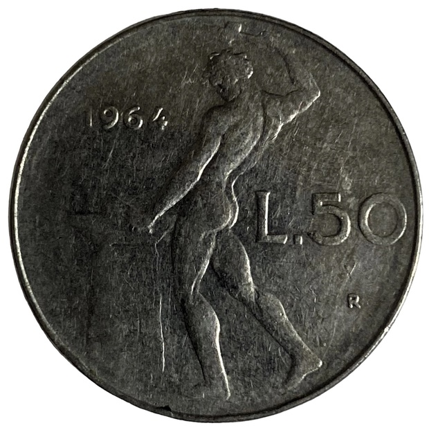 Иностранная монета 50 Лира 1964 год Лира Италия