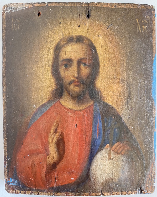 Икона Иисус Христос Господь Вседержитель 19 век