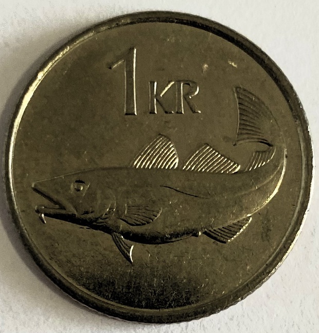 Иностранная монета 1 крона 1991 год Исландия