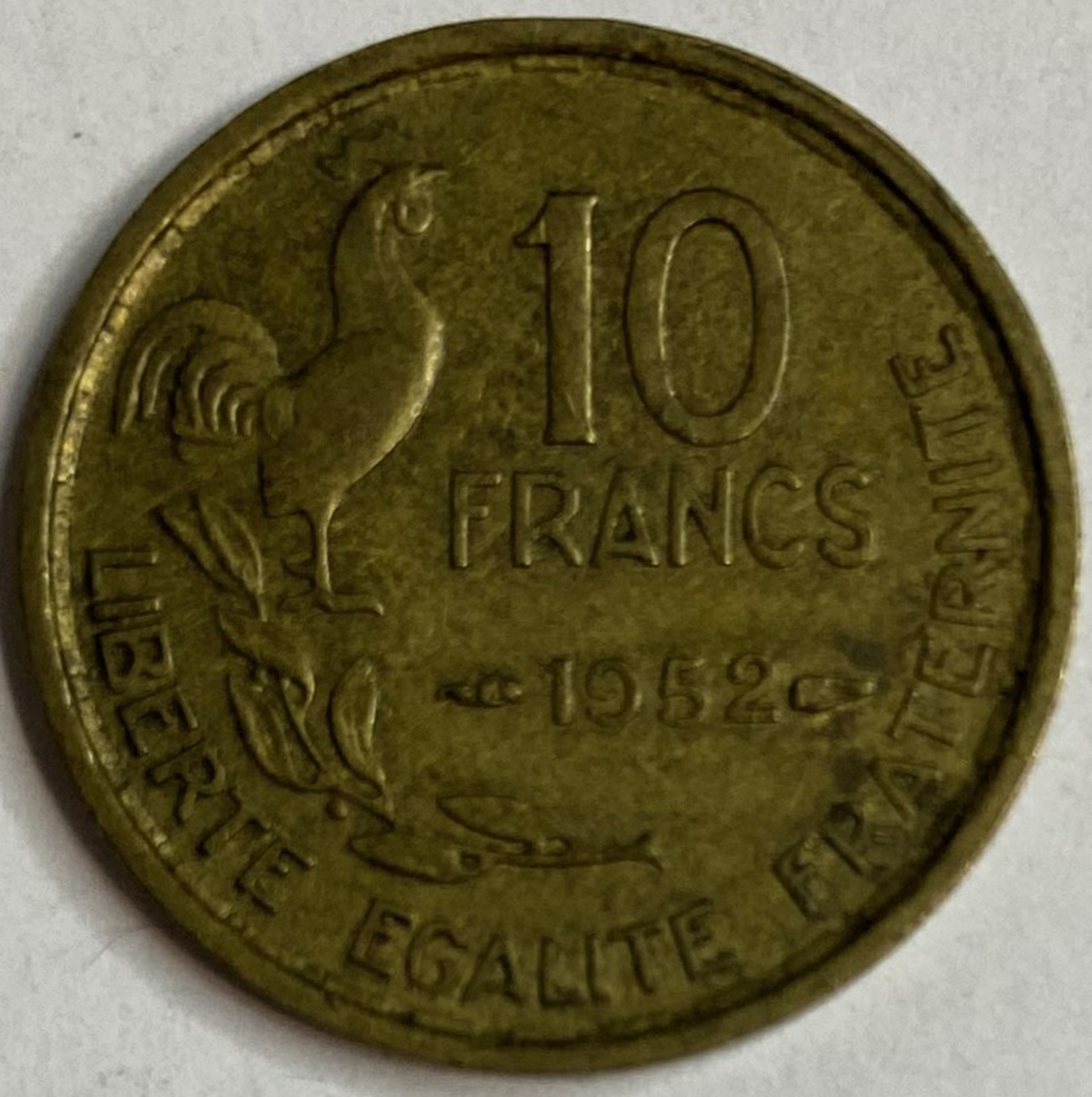 Иностранная монета Франция 10 франков 1952 год