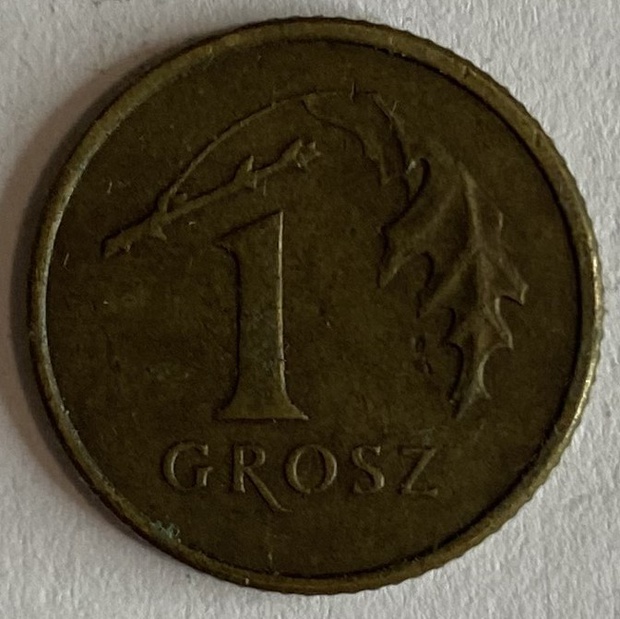Иностранная монета 1 Грош Польша 1999 год