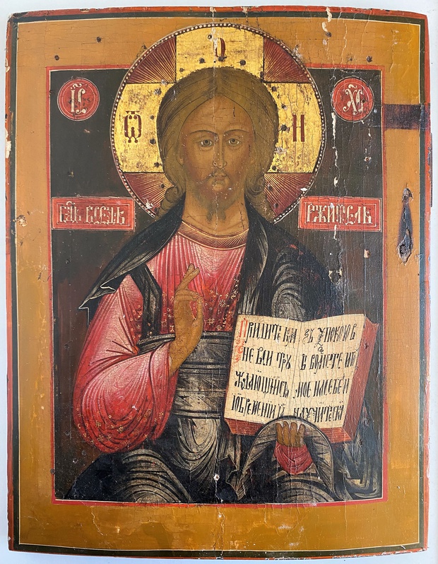 Икона Иисус Христос Господь форматный или храмовый 18 век