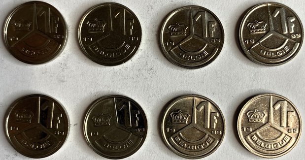 Иностранная монета 1 франк 1989 год Бельгия