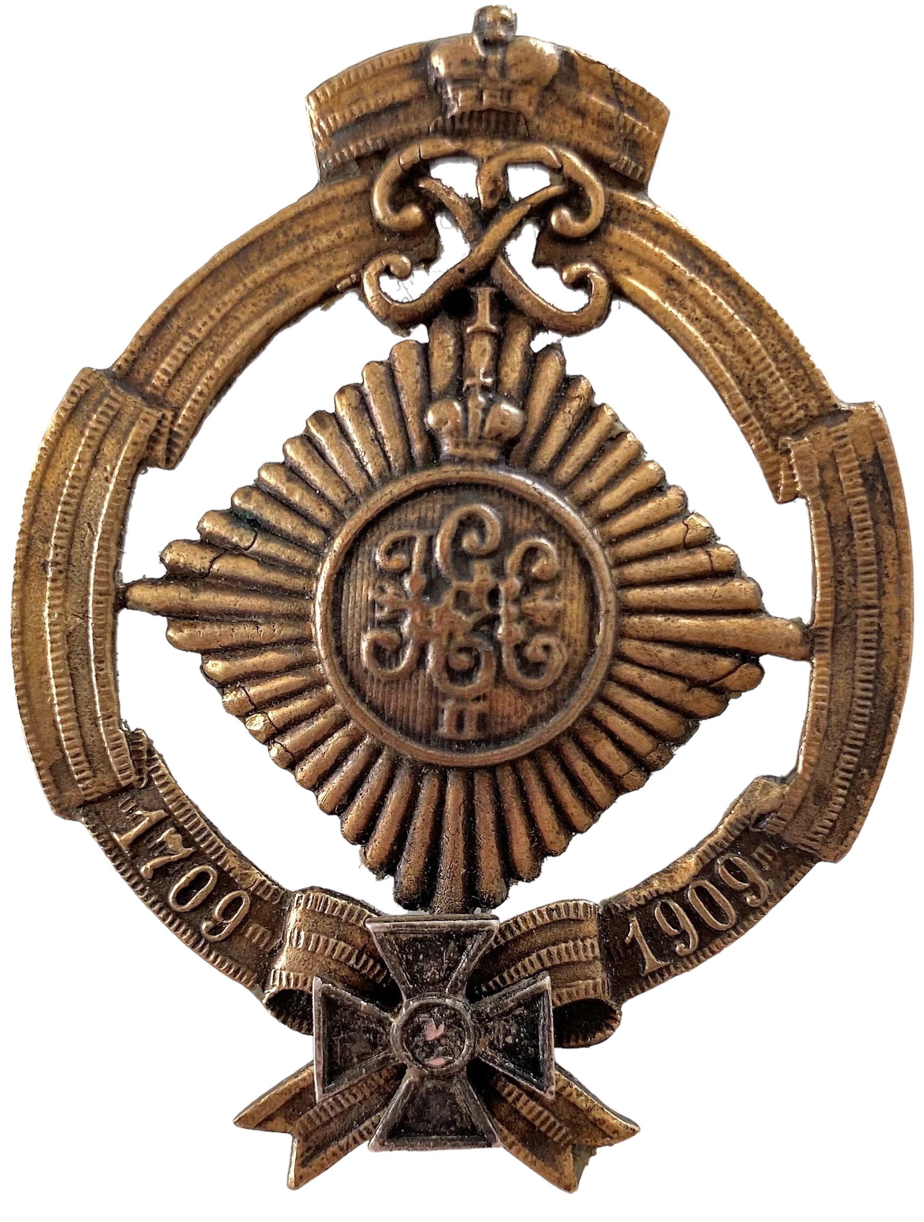Полковой знак 13 го драгунского военного ордена генерал фельдмаршала графа Миниха полк оригинал