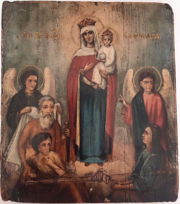 Старинная Икона Образ Богородицы Всем Скорбящим Радости 19 век Скорбящим Радость