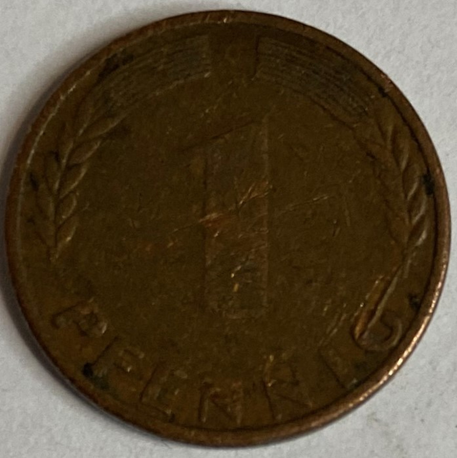 Иностранная монета 1 пфеннинг 1950 год Германия