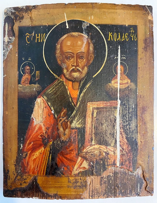 Икона Николай Чудотворец редкий южный извод 19 век