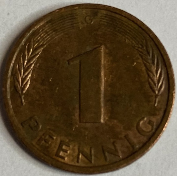 Иностранная монета 1 пфеннинг 1993 год Германия