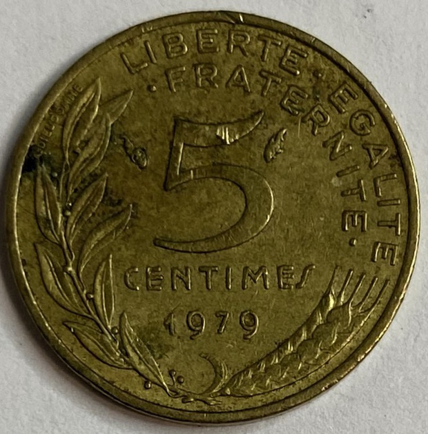 Иностранная монета Франция 5 сантимов 1979 год