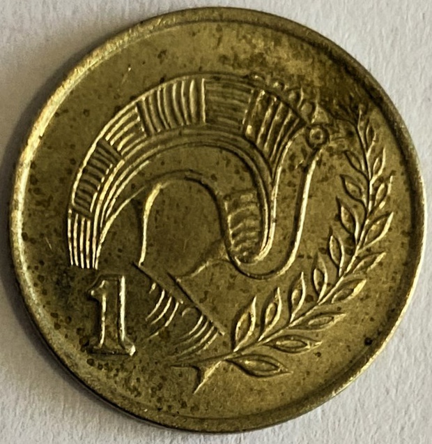 Иностранная монета Кипр 1 цент 1990 год