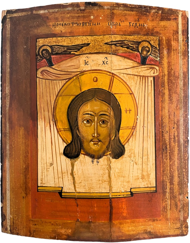 Икона Нерукотворный образ Господа Иисуса Христа 19 век