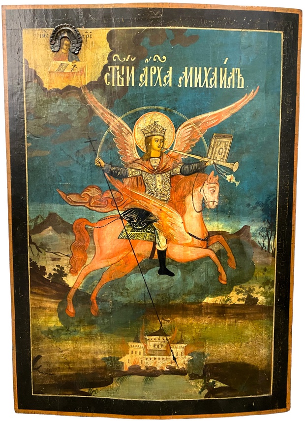 Храмовая икона святой Архистратиг Михаил Русский Север 18/19 век