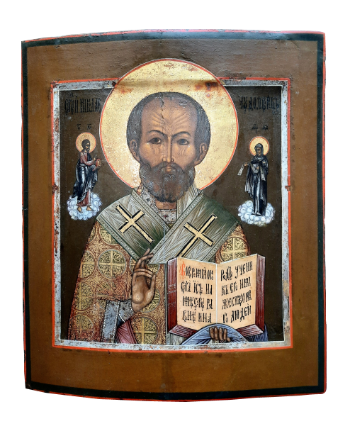 Антикварная Старинная икона Святой Николай Чудотворец 19 век ковчег Сызрань !!!